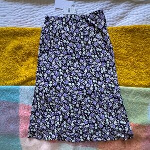 NWT A-Line Skirt in Purple Floral